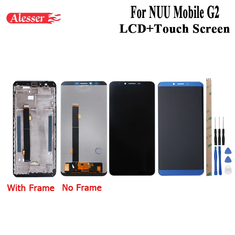 

Alesser For NUU Mobile G2 LCD Display and Touch Screen +Frame Assembly Repair Parts With Tool +Adhesive For Cubot X18 Plus LCD