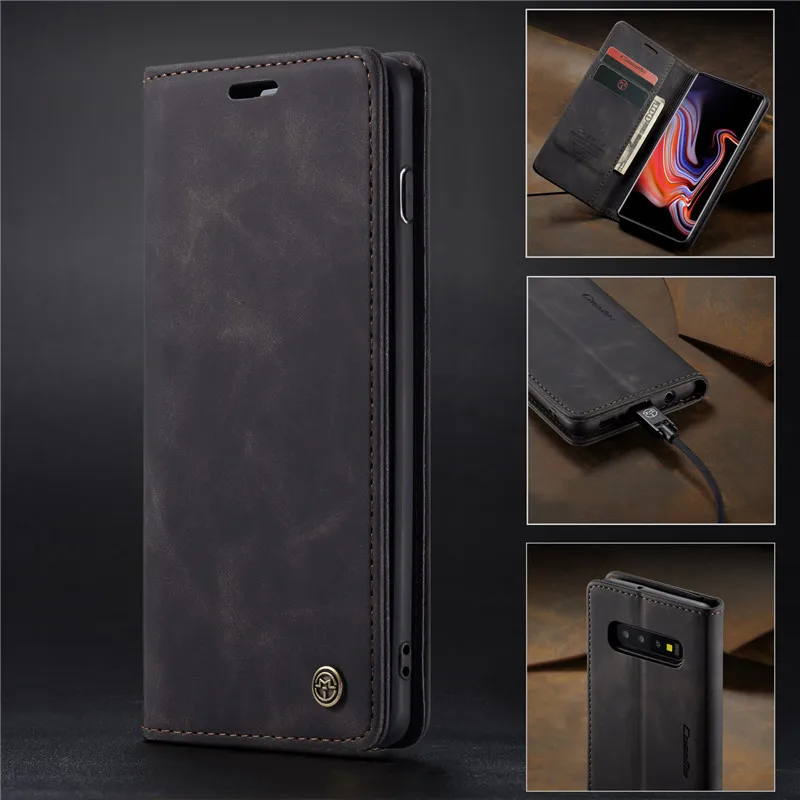 Lovebay чехол на магните для samsung Galaxy S10 Ретро Магнитный кожаный бумажник Чехлы е Plus