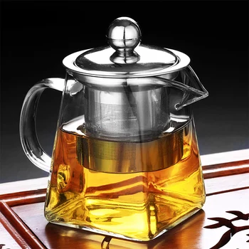 

Small Pots Of Tea, Glass Tea Infuser With 330 Ml Stainless Steel Coffee Party For Puer Tea Cup Electric Square