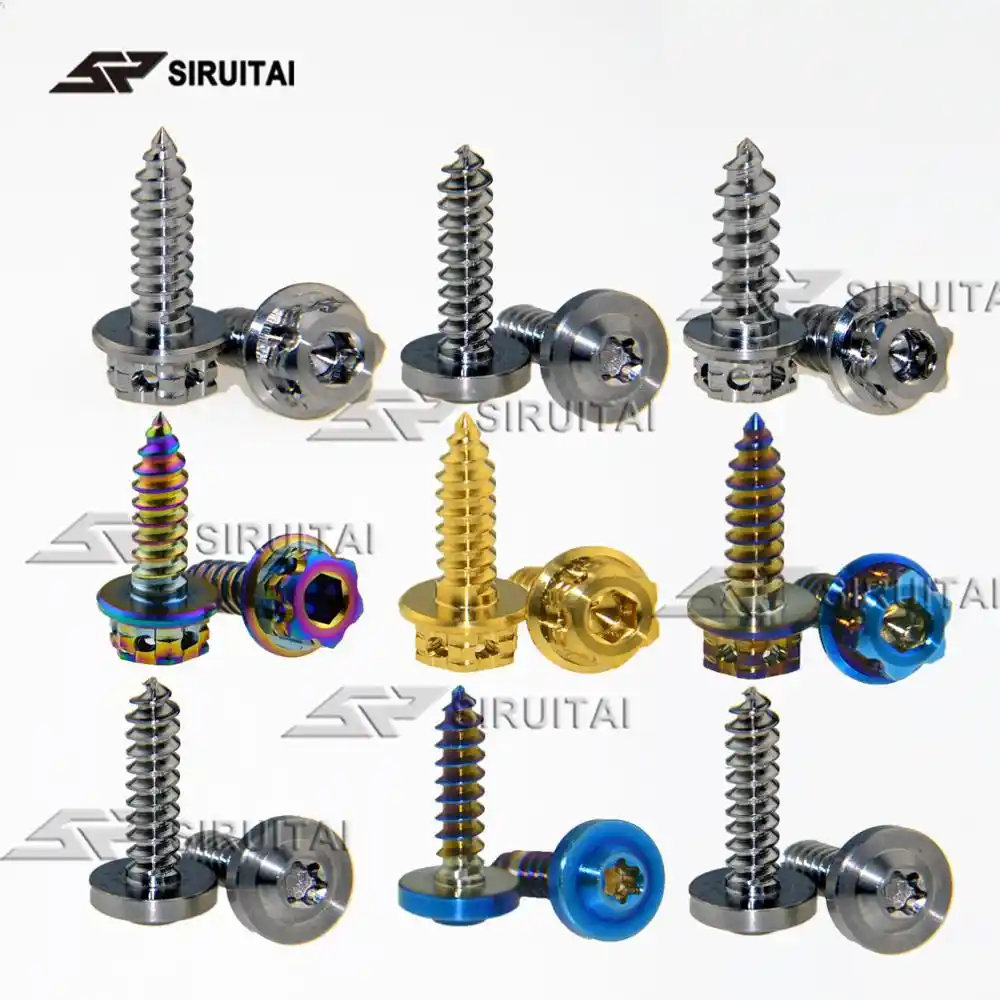 M4 M5 M6 x15mm 5pcs Titanium Tapping Screws Bolts for Motorcycle Shell Retrofit