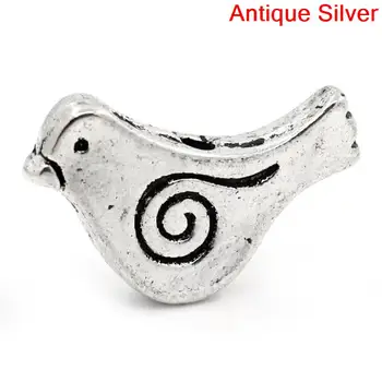 

Spacer Beads Bird Silver Color 15x11mm,Hole:Approx 1mm,50PCS (B26307)