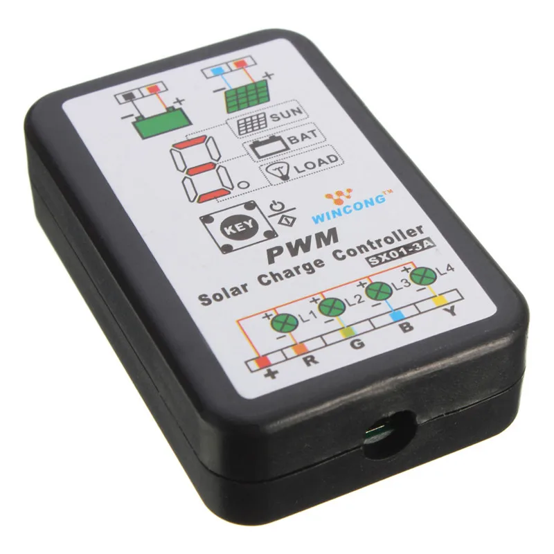 3A 6V 12V ШИМ панель солнечных батарей Контроллер заряда батареи Регулятор