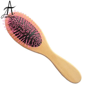 

Wholesale 120pcs New Professional Wooden Handle Anti-Static Loop Pin Cushion Brush Comb For Wig Hair Extension Care Hairpiece