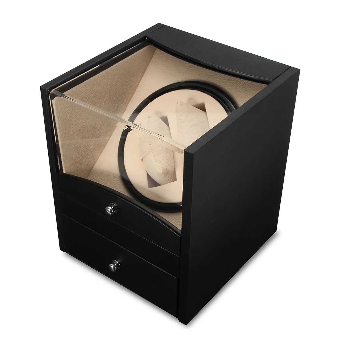

U Leather Automatic 2+2 Mechanical Watch Winder Rotator Storage Case Display Box Organizer Automatic Rotation Silent Operation