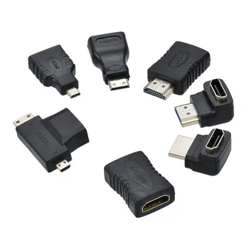 

New 7pcs HDMI Mini Micro Adapter Extender Converter Black Gold Plated HDMI Adapters Connector Kit For HDTV