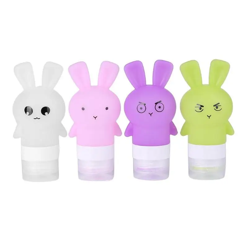 

38/40/60/75/89ml Portable Empty Squeeze Bottle Cute Rabbit Empty Silicone Squeeze Bottle Lotion Bath Travel Container