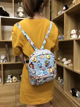 

IVYYE Mickey Piglet Fashion Anime Canvas Backpacks Rucksacks Cartoon Backpack Casual Student Bags Mini Knapsack Unisex New