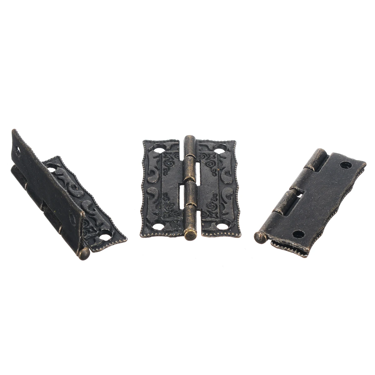 10pcs/set Antique Bronze Hinges Cabinet Door Drawer Decoration Vintage Brass Hinge For Jewelry Wooden Box Furniture Hardware 10pcs/set Antique Bronze Hinges Cabinet Door Drawer Decoration Vintage Brass Hinge For Jewelry Wooden Box Furniture Hardware