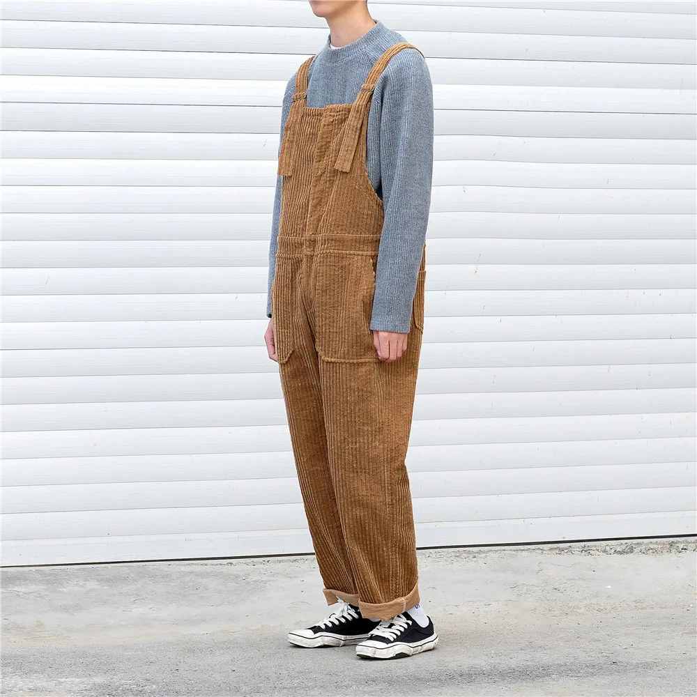 Wonderbaar Autumn Men Wide Leg Corduroy Jumpsuits Male Loose Rompers hip hop FS-45