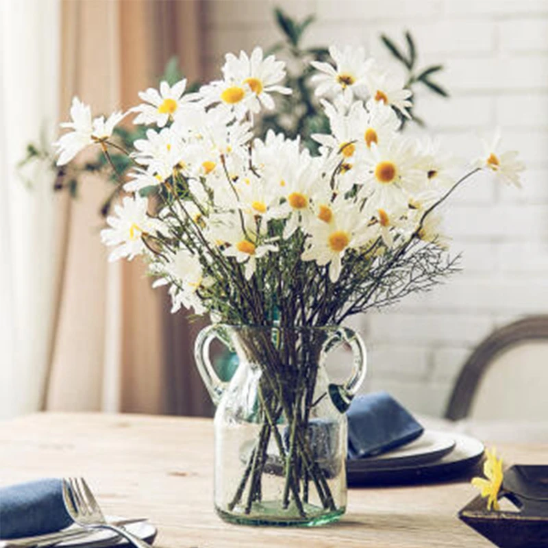 

53cm 5 heads 4 Colors Artificial Flowers European Silk Daisy Flower Wedding Favors For Home Garden Wedding Party DIY Decoration