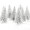 Paisaje de 10 Uds./10cm, modelo de paisaje de cedro blanco, árboles de invierno, modelo de nieve blanca, paisaje de paisaje urbano ► Foto 1/6