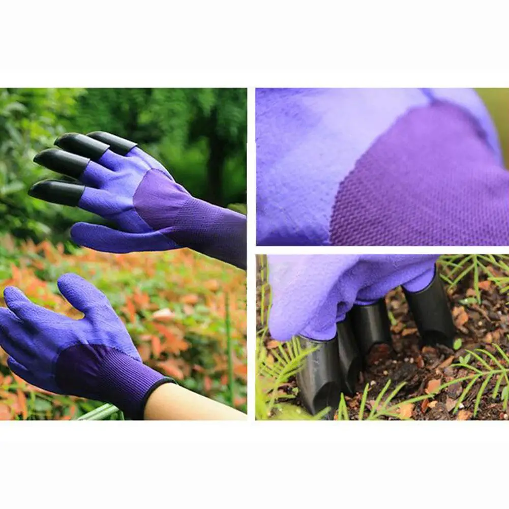 LanLan 1 пара водонепроницаемые садовые перчатки с кончиками пальцев Когти для копание, рассада Роза Обрезка