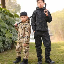 TAD/Тактическая детская флисовая куртка из кожи акулы, штаны, детские спортивные камуфляжные костюмы для кемпинга, походов, верхняя одежда, водонепроницаемый комплект A9289