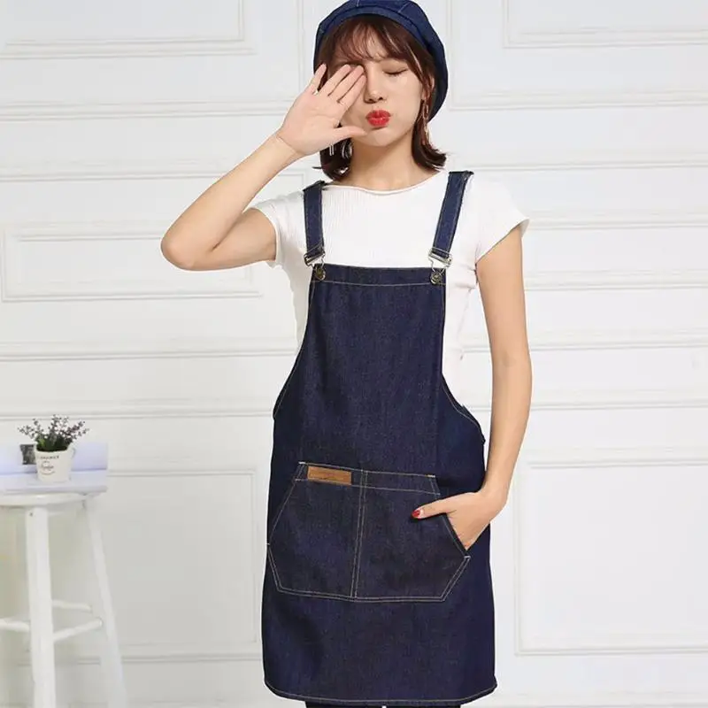 

Fashion Work Apron Chef Cooking Kitchen Restaurant Coffee Shop Denim Apron for Kitchen Food Home Apron kitchen Accessories Tools