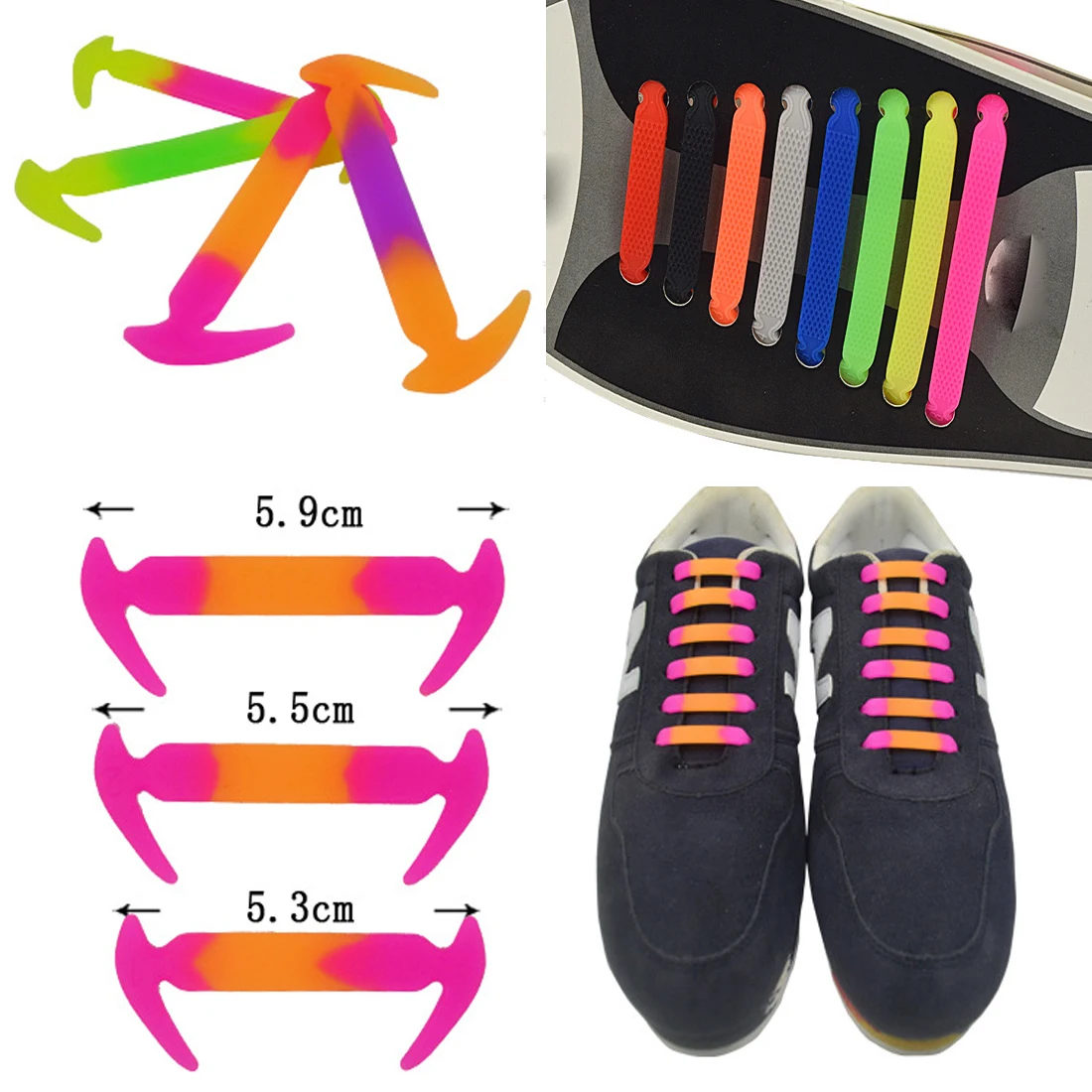 16 шт./компл. силиконовые шнурки эластичные шнурки для обуви Специальные без галстука шнурки для мужчин женщин легко и быстро эластичные