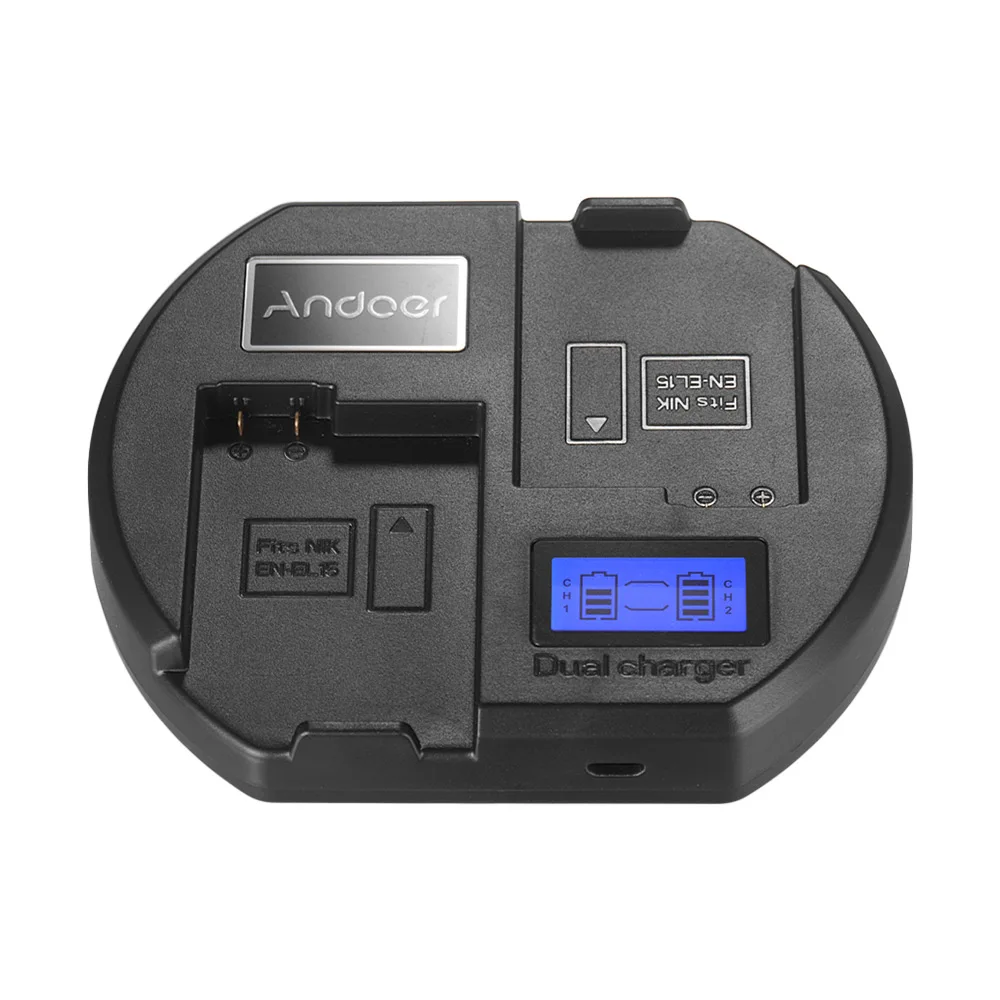 Andoer ЖК-дисплей Дисплей USB Вход быстро Зарядное устройство через двухканальный