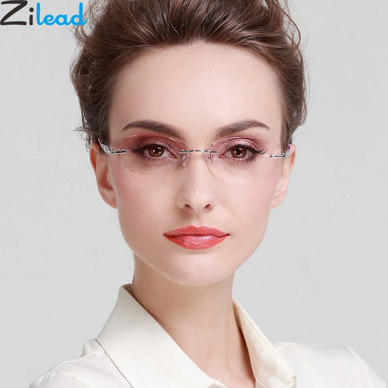

Zilead Women Anti Blue Ray Reading Glasses With Dimaond Ultralight Portable Resin HD Presbyopia Long Sight Glasses For Female