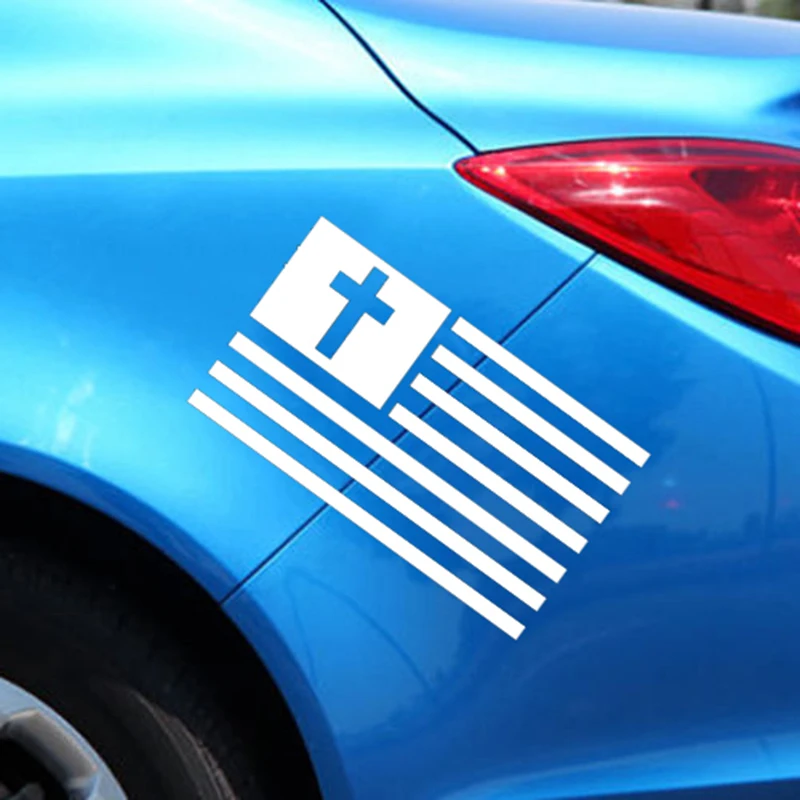 

American Flag Cross Christian Car Decal Truck Window Vinyl Sticker Art Painting Car Stickers Vinyl Decor Decals