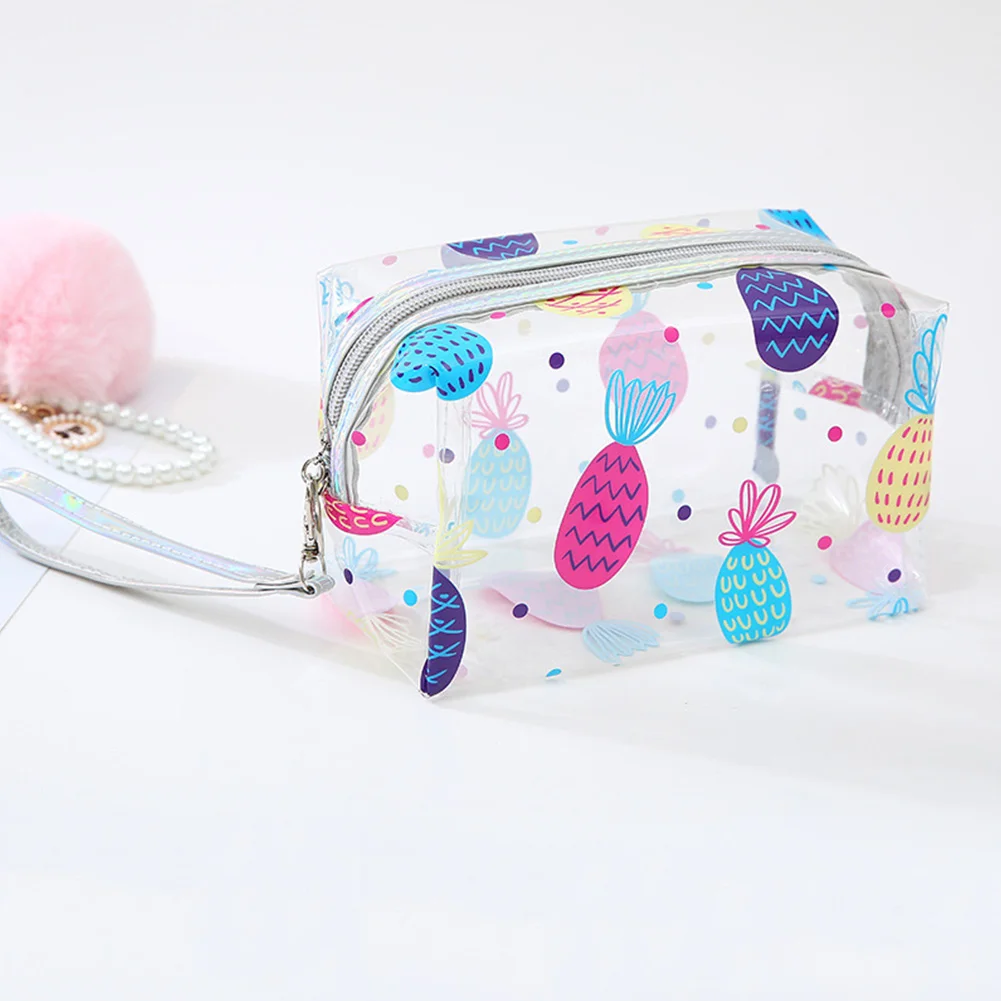 Мультяшный принт Кактус/ананас косметичка ПВХ прозрачный дорожный мешочек для