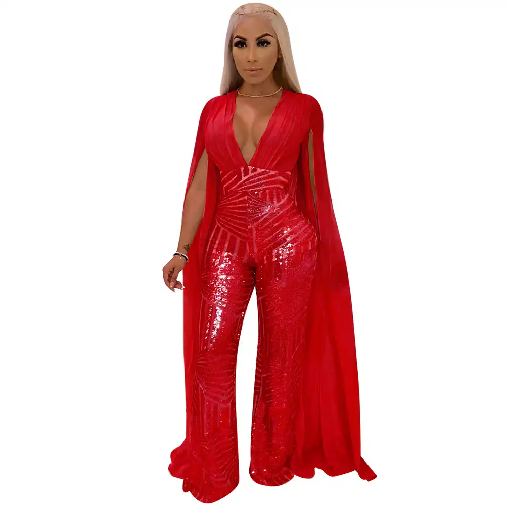 plus size womens red jumpsuit