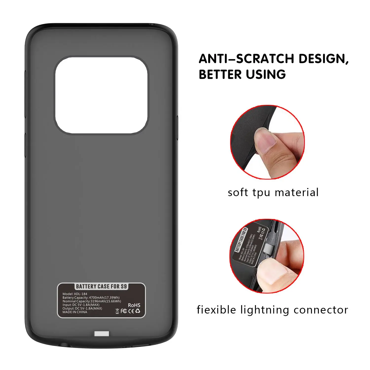 CASEWIN зарядное устройство чехол для Samsung Galaxy S9 батарея 4700mAh Мобильный банк питания
