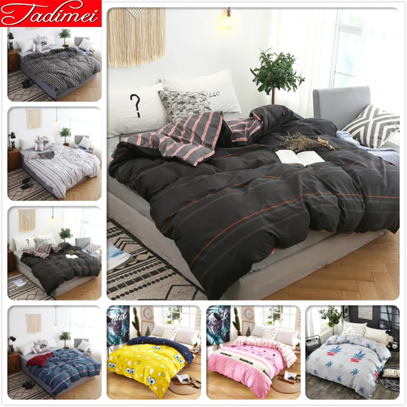 

150x200 180x220 200x230 220x240 1 piece Bed Duvet Cover Adult Kids Couple Soft Cotton Bedspreads Single Full Queen King Big Size