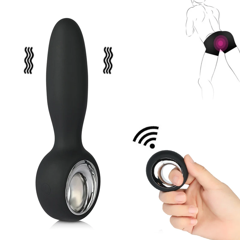 Remote Control Anal Plug Vibrator with Ring Butt Plug 12 Speeds font b Dildo b font