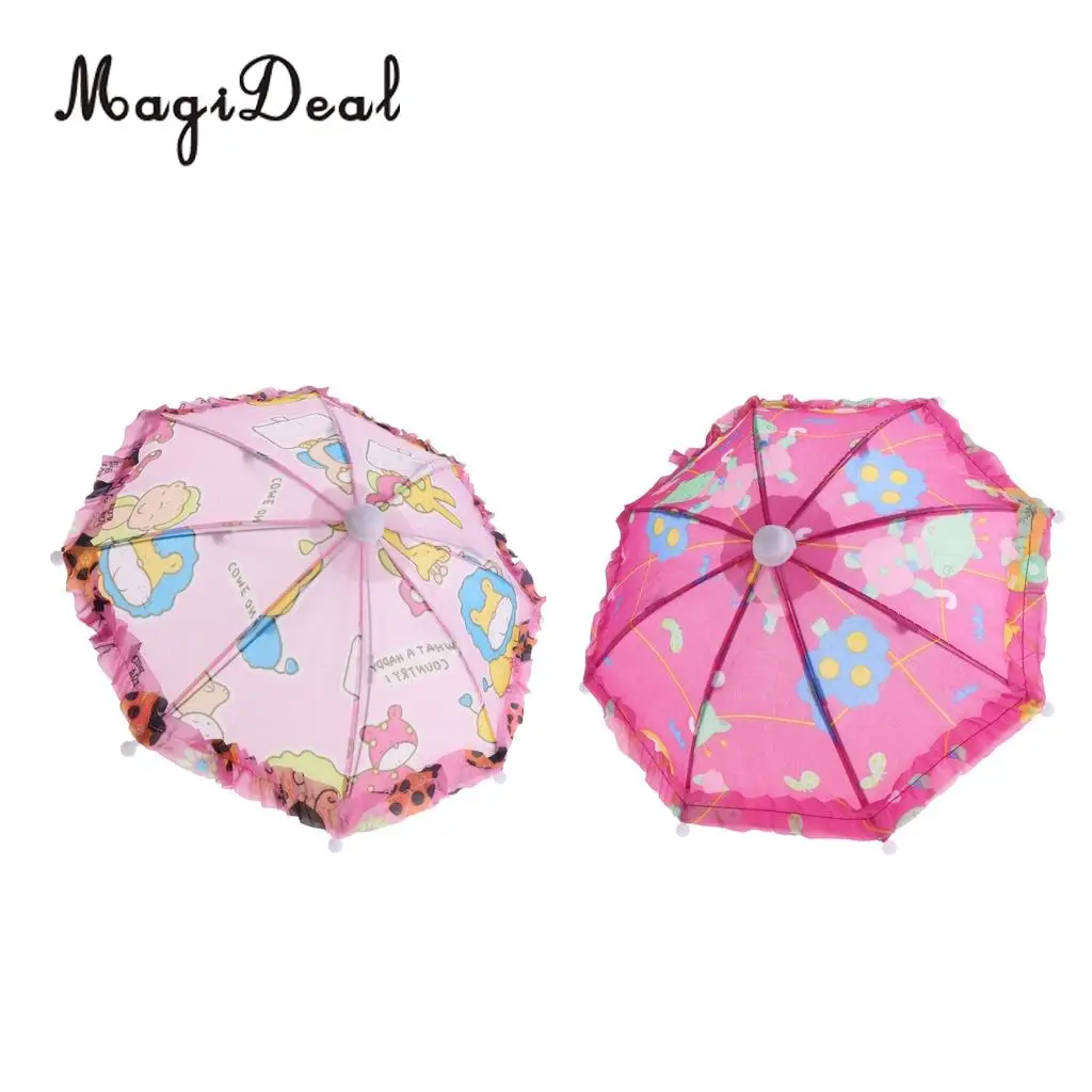 

MagiDeal Lovely Animal Print Umbrella for 18inch Doll Accessories