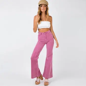 

Hirigin Harajuku Elegant Ladies 2019 Womens Corduroy Trousers Pants Stretch Bootcut Straight Flared Cotton Sweatpants Luxury