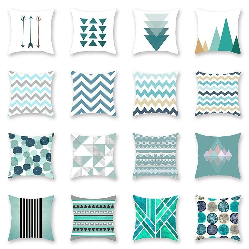

Nordic Style Geometric Print Pillowcase Colorful Home Office Party Decorative Cushion Cover Square Polyester Pillow Cover