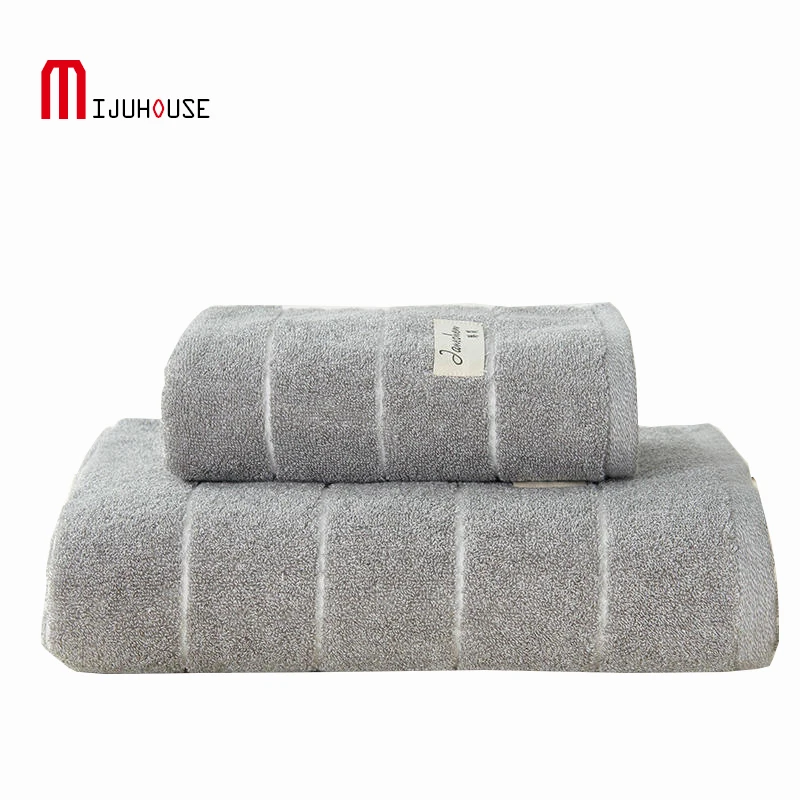 100 Cotton Short Towel Set Stripe for Maximum Softness and Absorbency