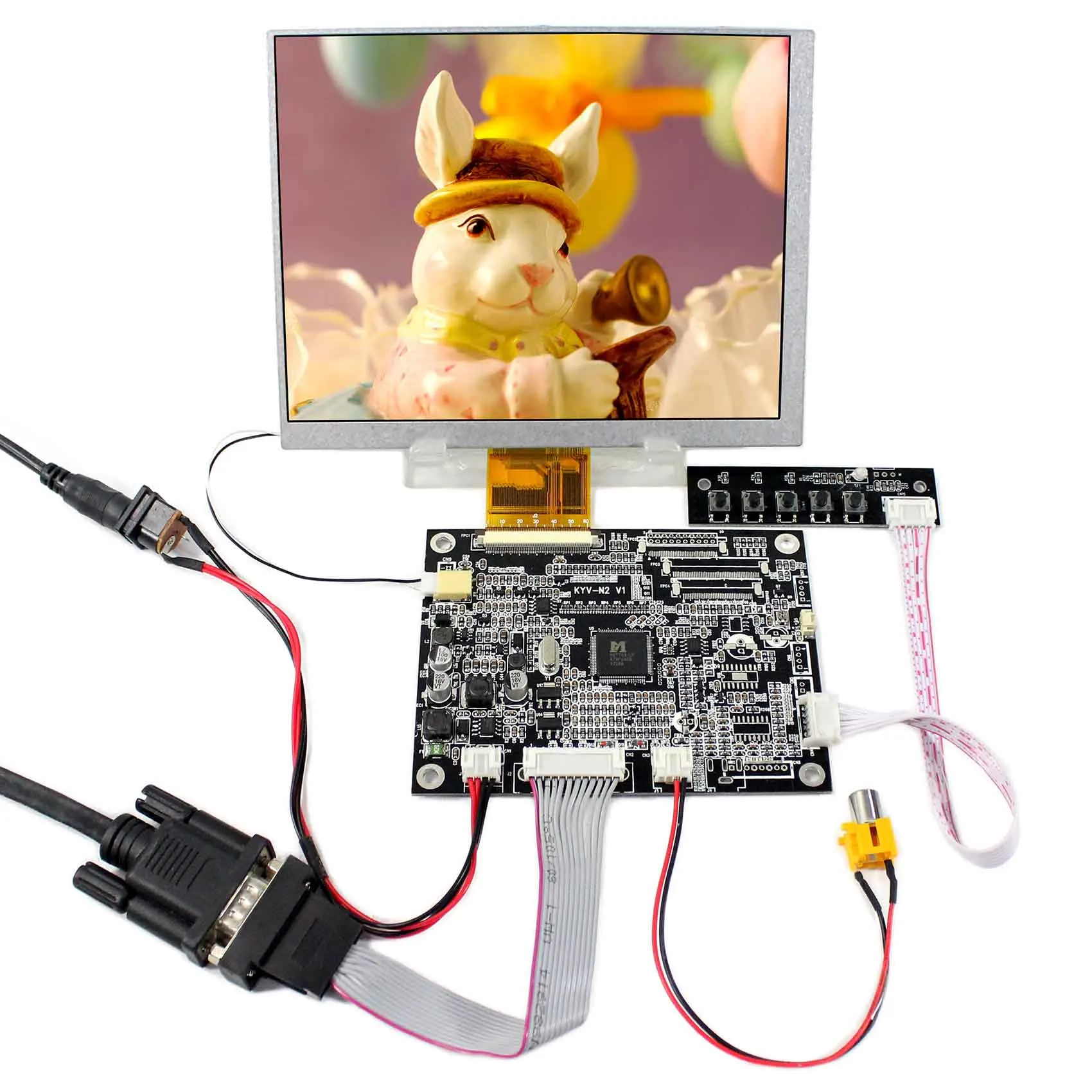

CLAA070MA0ACW 4:3 LCD Screen Resolution 800x600 KYV-N2 V1 VGA AV LCD Controller Board 7inch LCD Panel