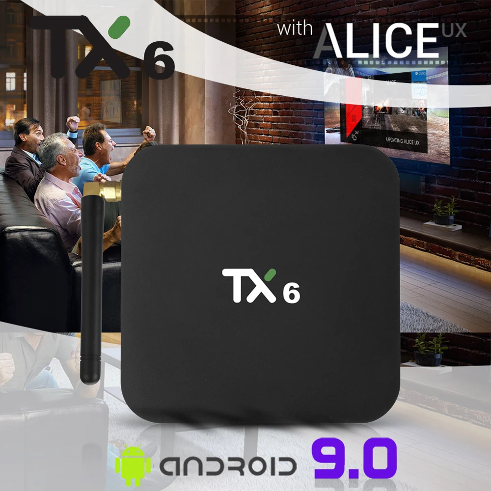 TX6 Android 9 0 ТВ бокс Allwinner H6 Smart 4K 4 ГБ 32 телеприставка 2 4G/5G WiFi 100 Мбит/с USB3.0 BT4.1 H.265 DLNA HD