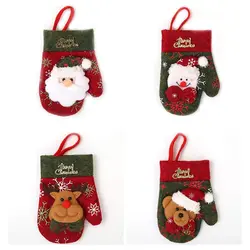 Лидер продаж Прихватки для мангала в форме снеговика лось Санта Клаус сумки Держатель карман столовая посуда Рождество Xmas Декор