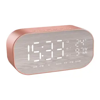 

Rose Gold S2 Bluetooth wireless mini alarm mirror small stereo computer car subwoofer bedside speakers