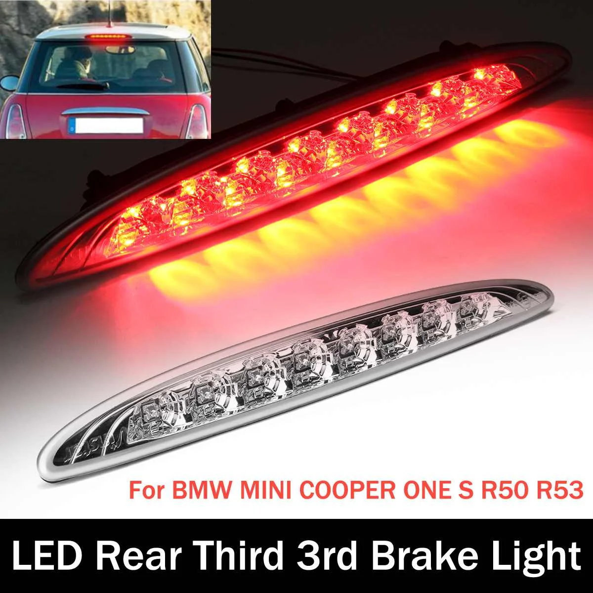 

LED Car Third Brake Light FOR MINI COOPER ONE R50 R53 2001-2006 Auto Super Bright High Mount Rear Brake Light Stop Red Light