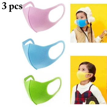 

3PCS Kids Mouth Mask PM2.5 Dustproof Washable Mouth Cover Mask Face Mouth Mask