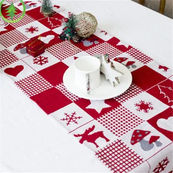 

35X170CM Christmas Table Runner Mat Tablecloth Xmas Flag Home Party Decor US