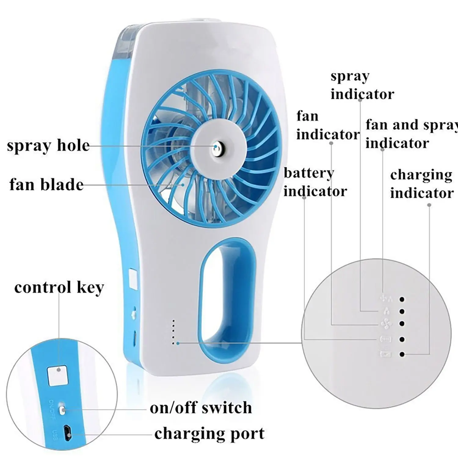 Мини-вентилятор для запотевания, Встроенный перезаряжаемый USB вентилятор, ручной персональный охлаждающий увлажнитель воздуха для дома и офиса, портативный воздушный