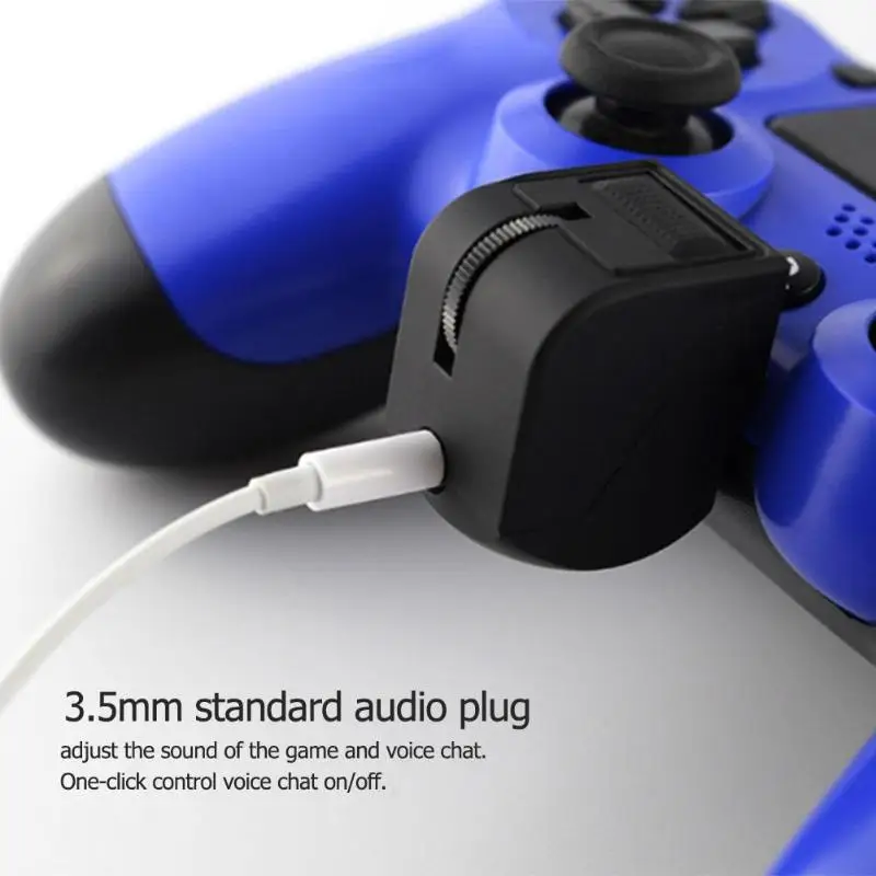

ALLOYSEED 3.5mm Audio Controller Headphone Headset Earphones Adapter with Mute Volume Control for Sony PlayStation 4 PS4