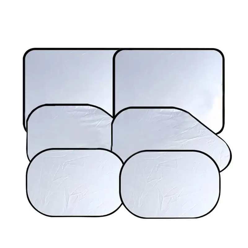 

6PCS/Set Sliver Coated Foldable Front Side Rear Car Windshield Sunshade Protector Heat Insulation Protector Accessories