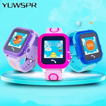 

Kids Tracker Watch Waterproof SOS Call location Swim Touch Screen Breathable Strap Children clock DF27 1pc