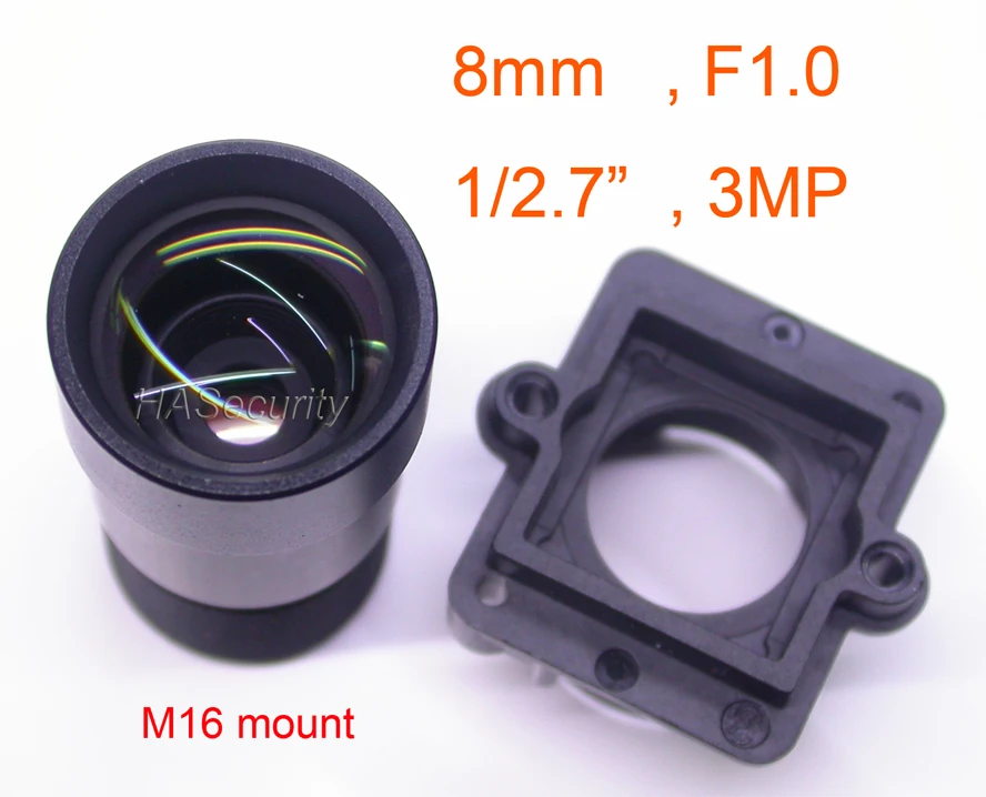 

Star Light F1.0 aparture 8mm LENs 3MP 1/2.7" format for image sensor IMX327,IMX307,IMX290,IMX291 camera PCB board module F1