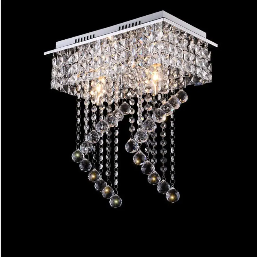 

Modern K9 Crystal Ceiling Lights Stainless Steel Led Lamps One/two Led Ceiling Lamp E14 Led Lustre Lighting Ceiling Lamps
