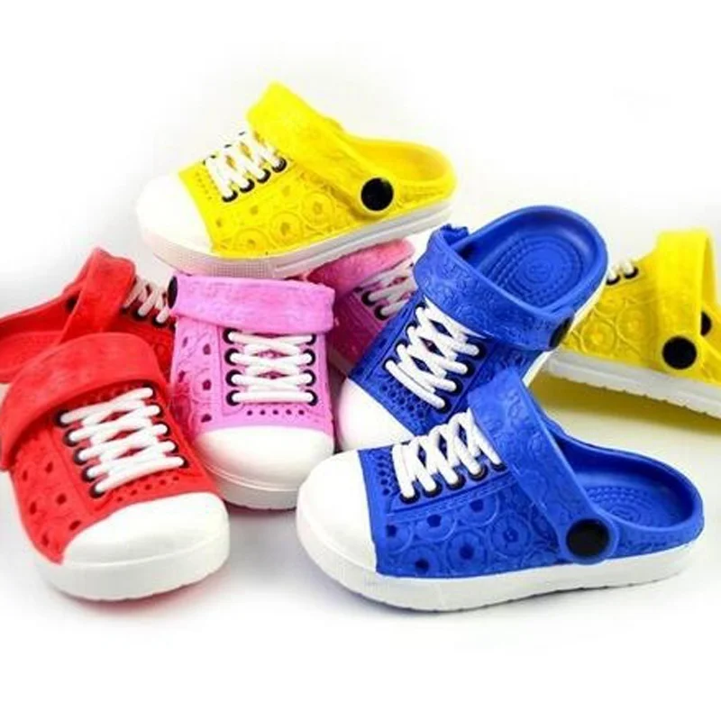 

Boys Girls Shoes 2018 New Summer Color Sandals And Slippers Hole Shoes Foreign Trade Breathable Children's
