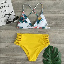 Модная женская одежда полиэстер Повседневная летняя Цветочная Пляжная бикини комплект для дам сексуальный праздничный купальник для бассейна