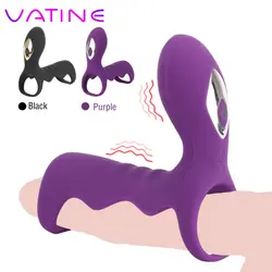 VATINE кольцо-вибратор на пенис G пятно возбуждающий Секс Продукты 10 скорость задержки эякуляции игрушки для мужчин