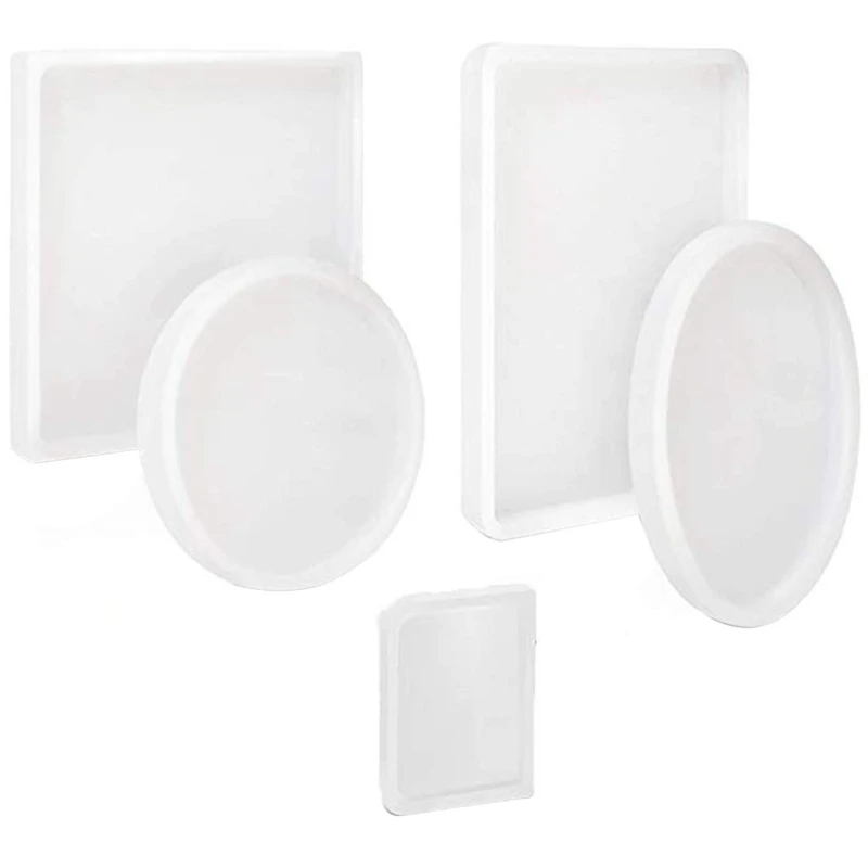 

5 Pack Big Design Resin Molds Silicone Jewelry Casting Molds Coaster Molds For Resin Jewelry Making Diy Craft, Include Round,