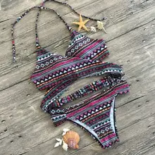 Women’s Padded Print Push-up Bra Bikini Suit Swimsuit Swimwear Beachwear Bathing Suit