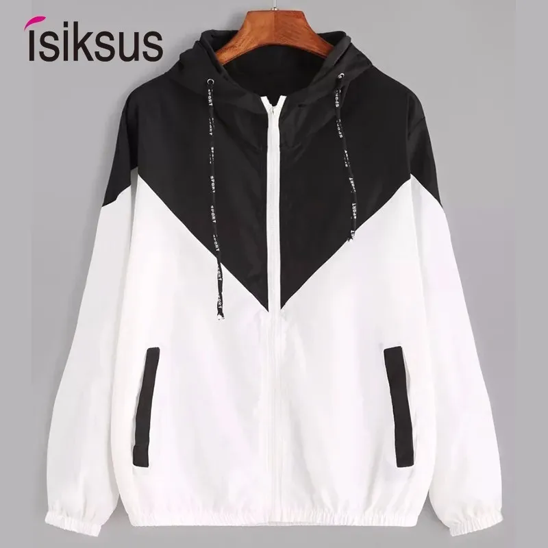Most effective Isiksus Black Windbreak Jacket Women Long Sleeve Hooded Coats Spring Autumn Casual Basic Jackets Pl